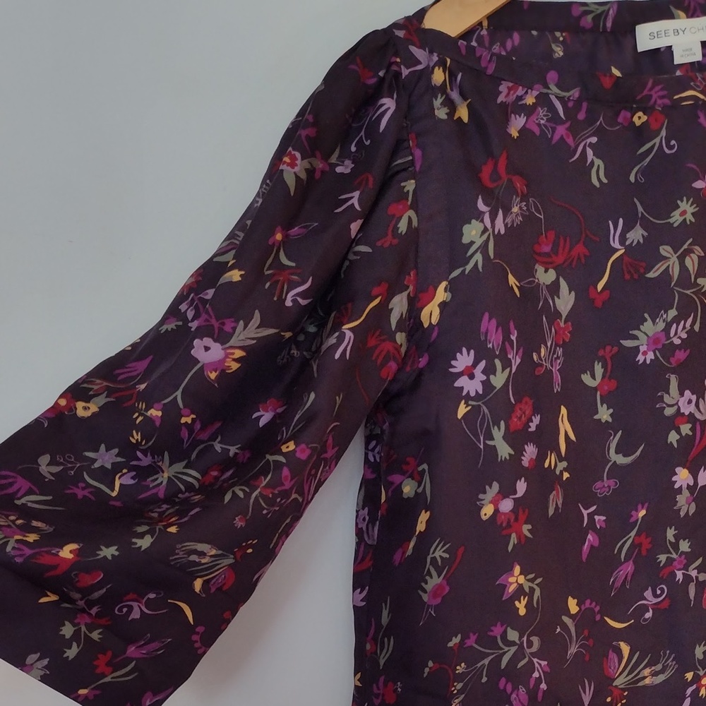 See by Chloe Silk Bell Sleeve Blouse - Picture 5 of 9